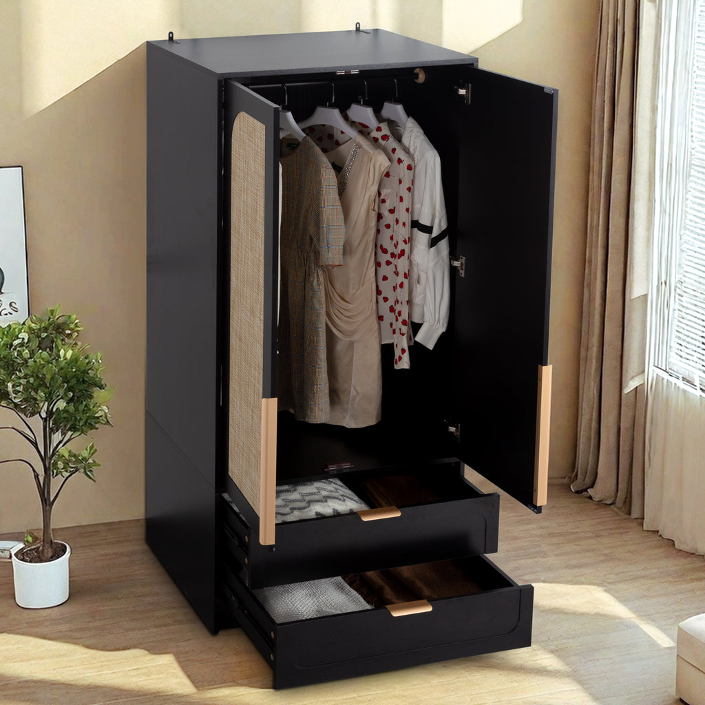 2 doors Armoire Wardrobe with 2 Drawers