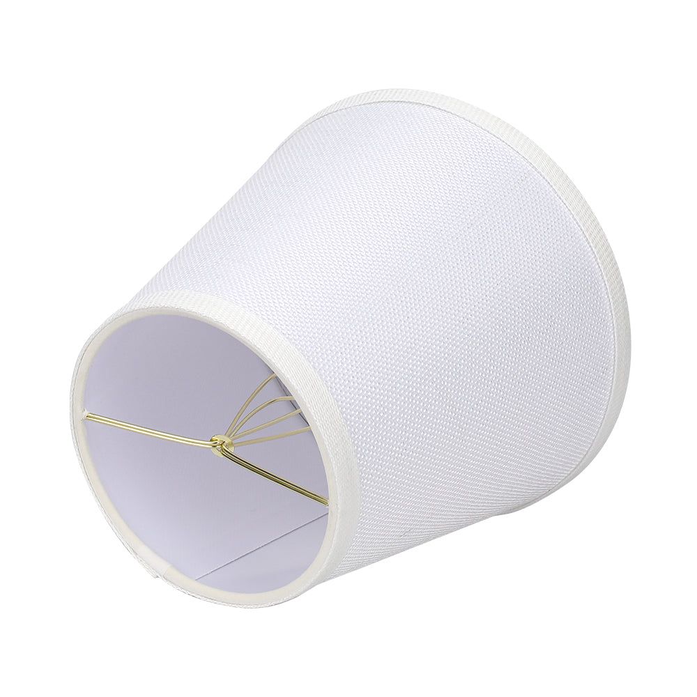 White Clip-On Linen Lamp Shades 5"×8"×7", Fabric Replacement Shades for Wall Sconces & Chandeliers