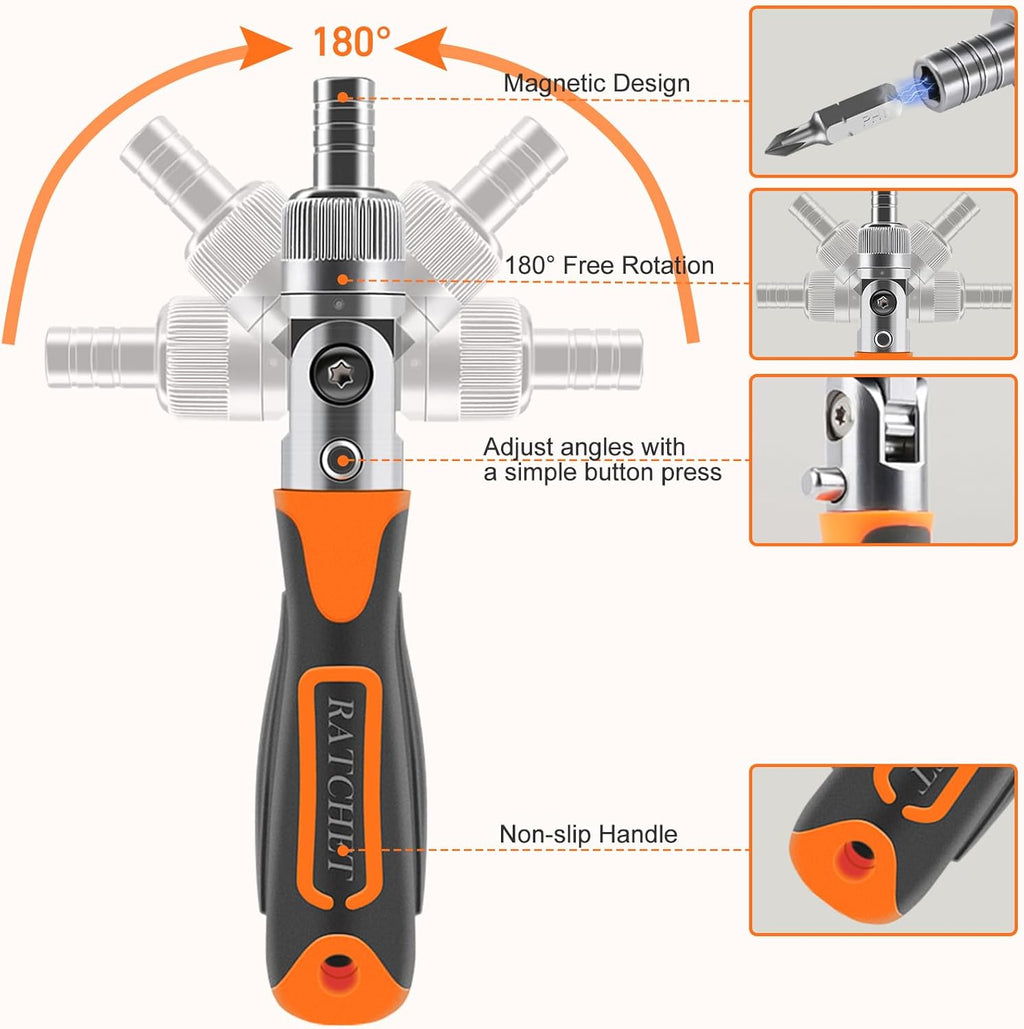 KeenWise 38-in-1 Pink Tool Set Ratcheting Screwdriver Kit, Magnetic Precision Mechanic Tools for DIY Home Repair, Multi-Bit Screwdriver Set (2880B)