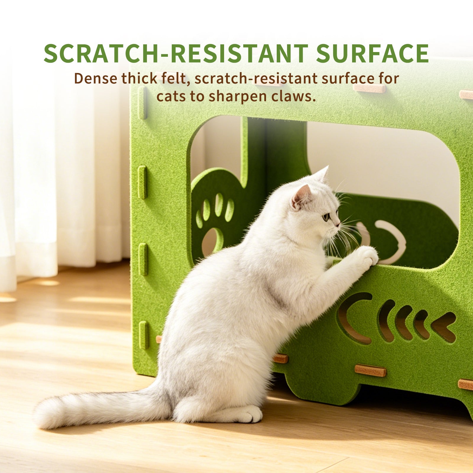 Felt Cat Bed Nest Multifunctional Pet House Lounge for Playing Sleeping Resting Indoor Outdoor Cats