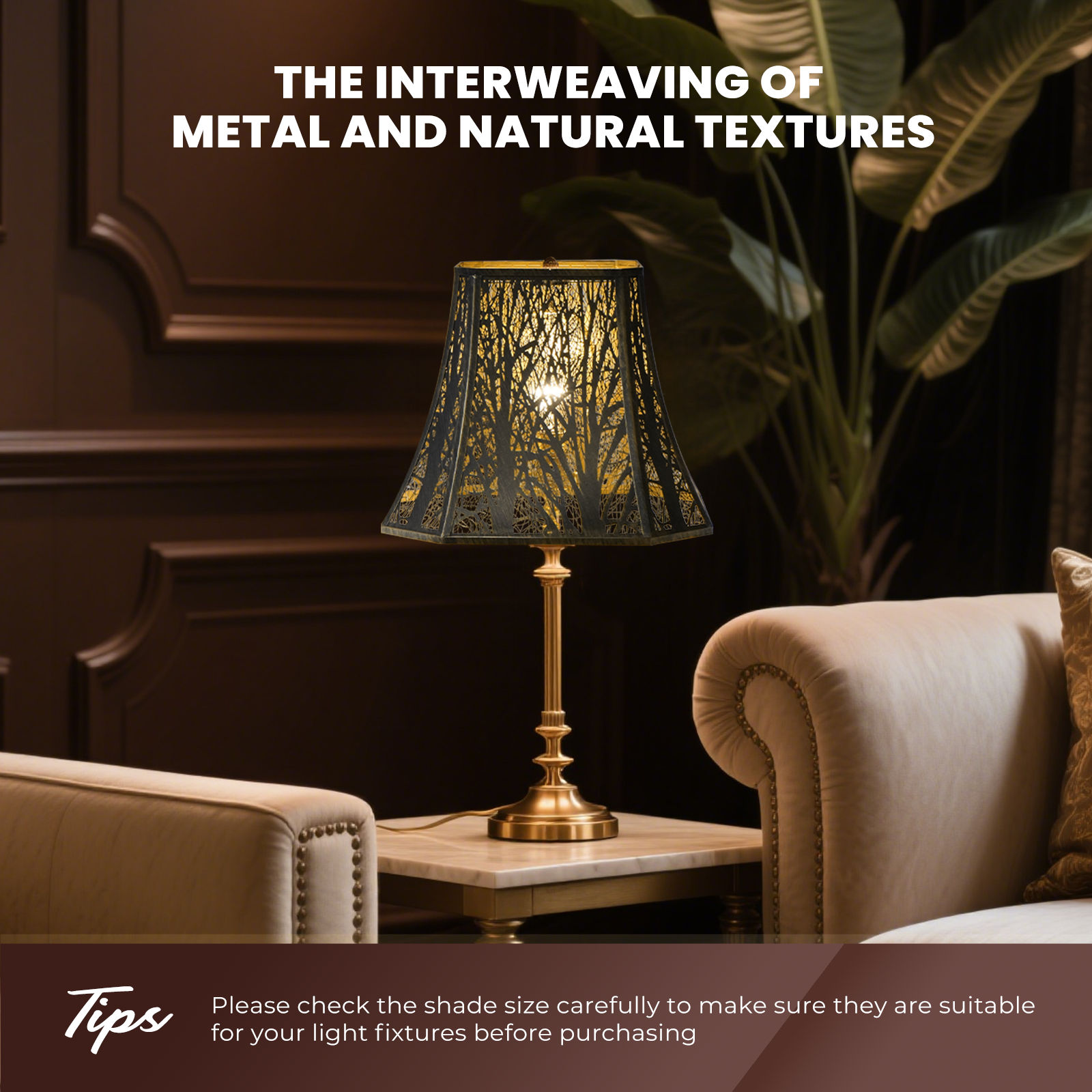 Square Bell Forest Lampshade – 8×14×11 Inch