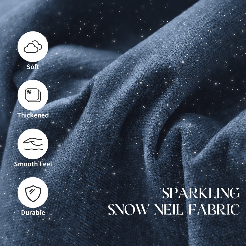 AEELLEEA Sparkling Snow Neil Round Bean Bag Chair, High Density Sponge Beanbag with Non-Slip Base for Home Relax
