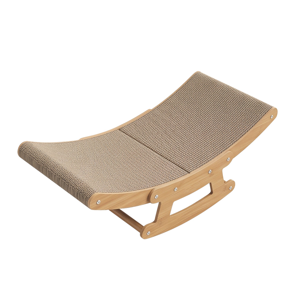 Cat Scratcher Bed for Indoor Cats, Natural Sisal Cat Scratching Board with Wood Frame, Modern Cat Lounger and Scratch Pad Furniture