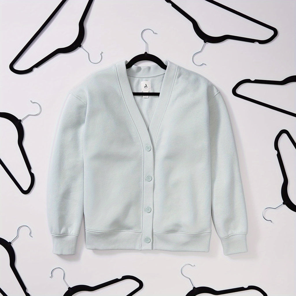 10 PACK VELVET HANGER BLACK