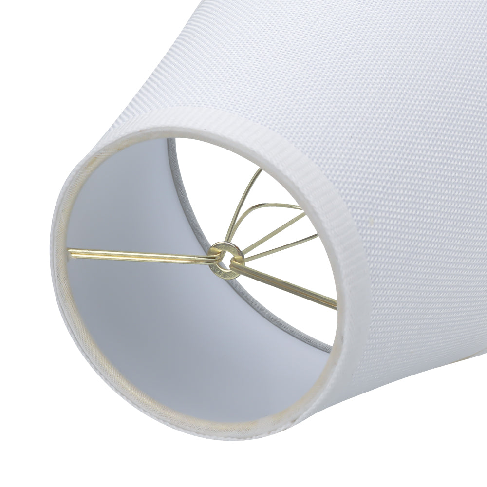 White Clip-On Linen Lamp Shades 4"×7"×6", Fabric Replacement Shades for Wall Sconces & Chandeliers