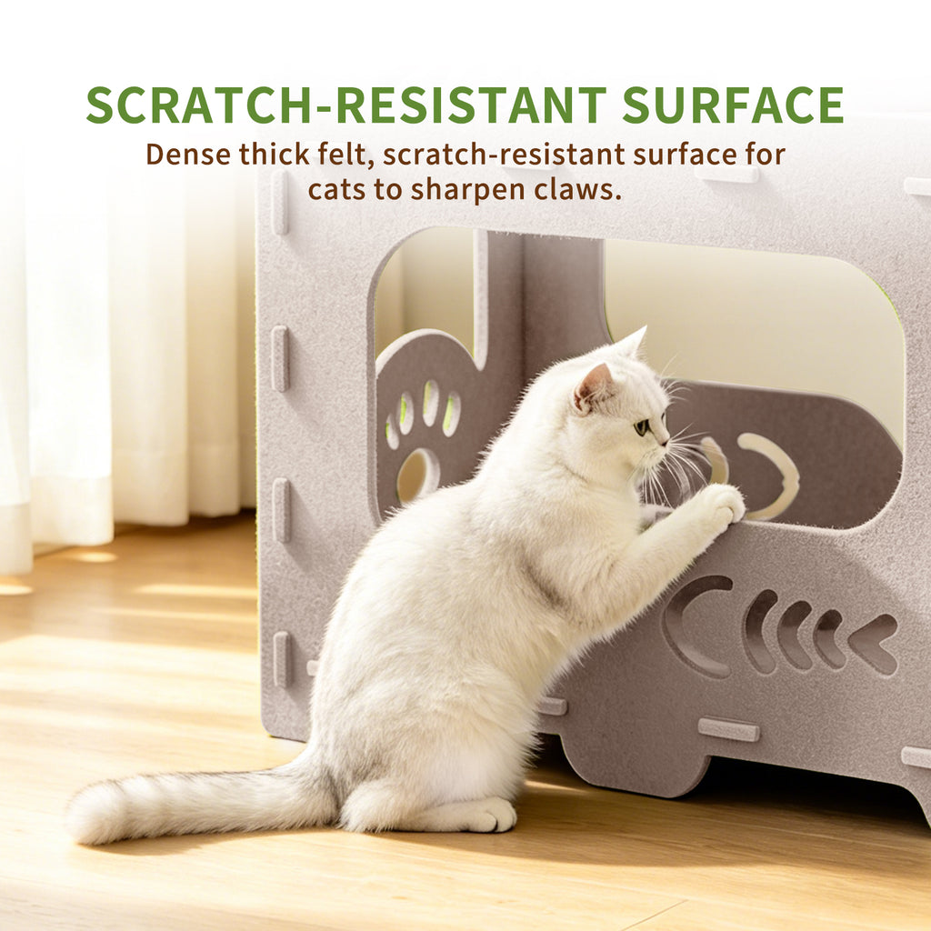 Felt Cat Bed Nest Multifunctional Pet House Lounge for Playing Sleeping Resting Indoor Outdoor Cats