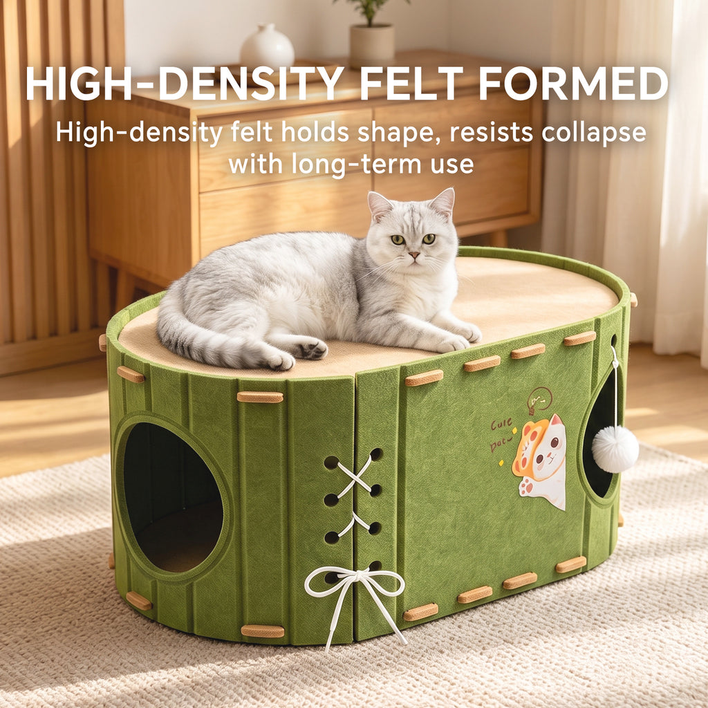 Washable Cat Cave Bed, Removable Soft Polyester Pet House for Indoor Cats & Small Dogs, Cozy Enclosed Pet Nest for Rest