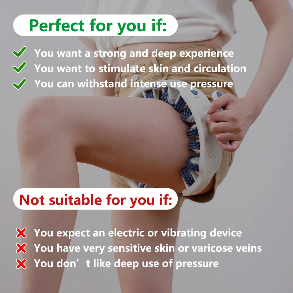Aeelleea Manual Push-Pull Roller for Thigh, Calf, Waist. Deep Tissue Soreness Relief, Body Sculpting & Fast Muscle Recovery, Portable Pilates Fitness Tool