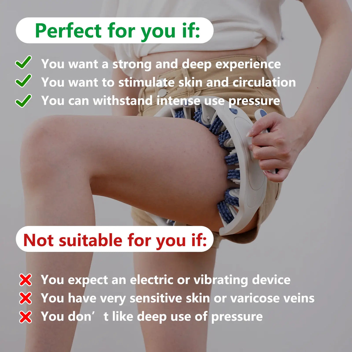 Aeelleea Manual Push-Pull Roller for Thigh, Calf, Waist. Deep Tissue Soreness Relief, Body Sculpting & Fast Muscle Recovery, Portable Pilates Fitness Tool