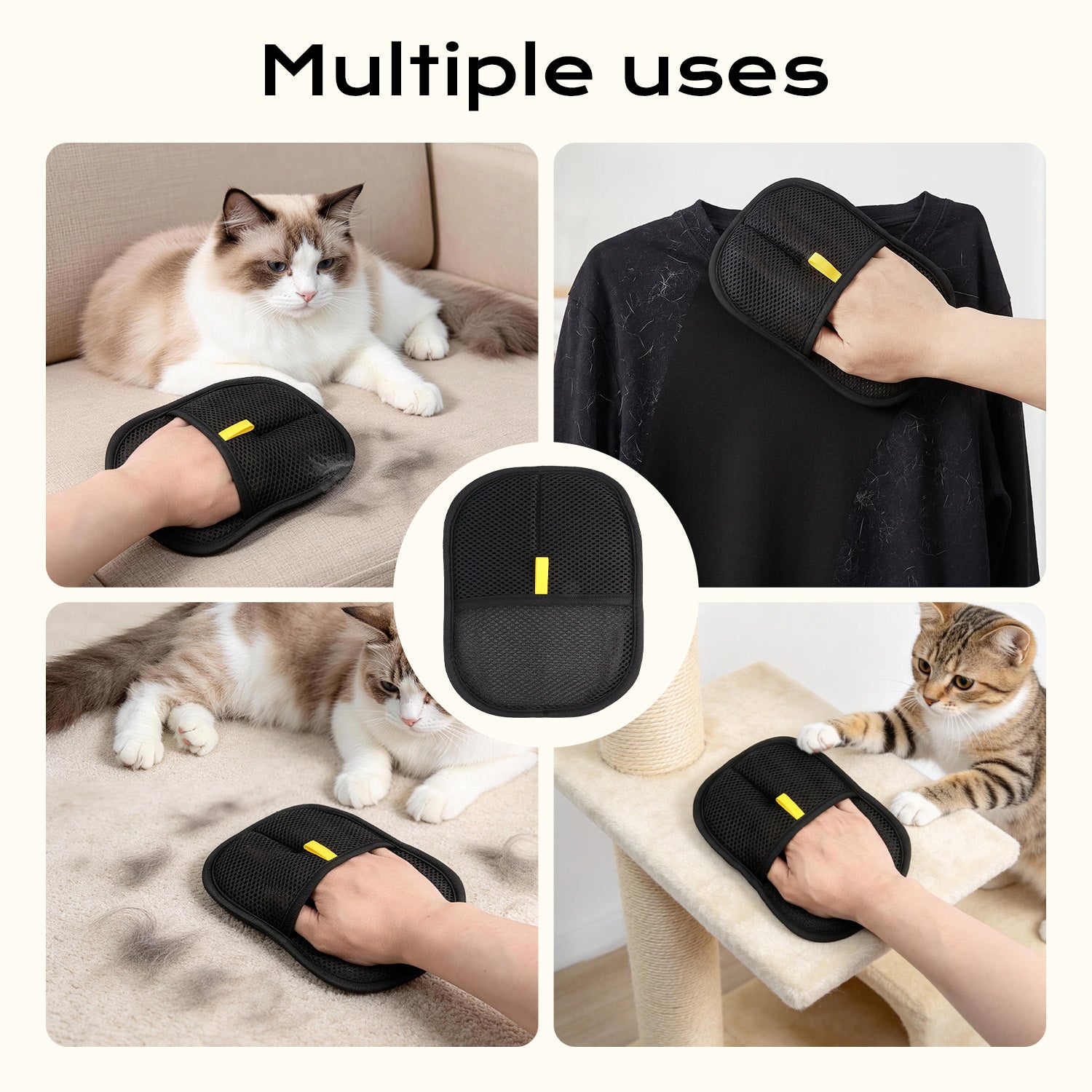 Upgrade Pet Hair Remover Electrostatic Gloves, Reusable Pet Hair Removal Glove for Cats & Dogs, Premium Cat & Dog Hair Remover Mitt for Couch Furniture Carpet Car Seat