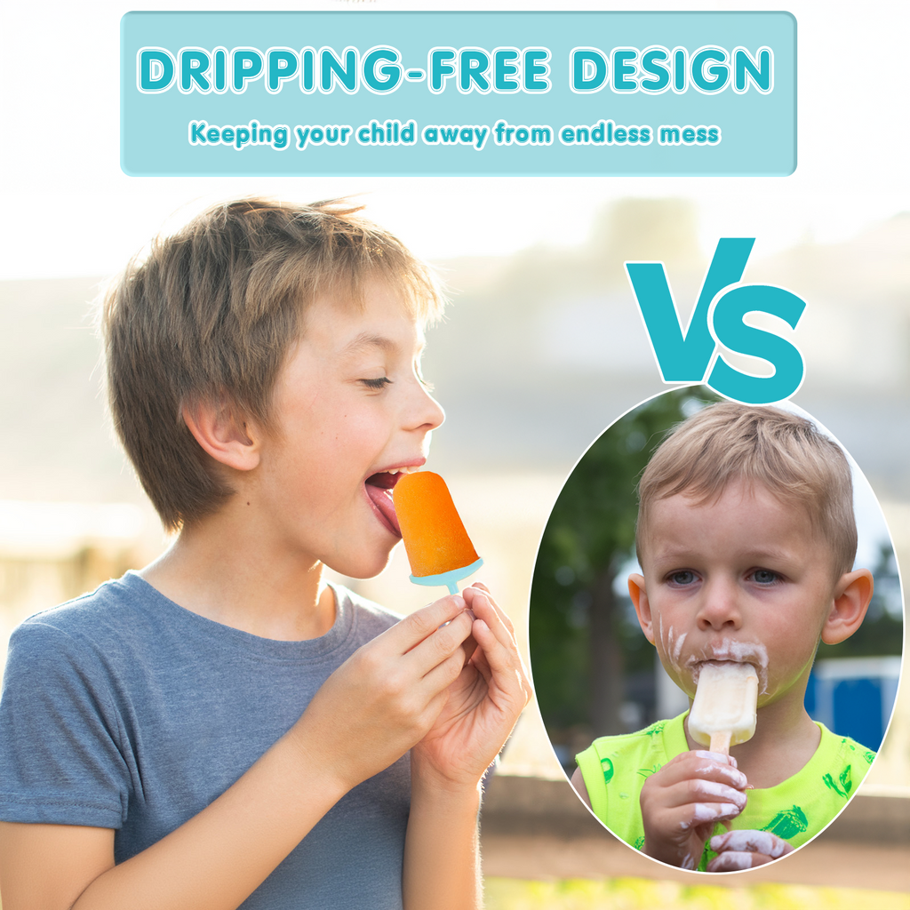 6 Cavity Silicone Popsicle Molds for Toddlers, BPA-Free Reusable Ice Pop Molds with Colorful Sticks, Easy Demold DIY Frozen Treat Molds for Juice, Yogurt and Fruit Puree