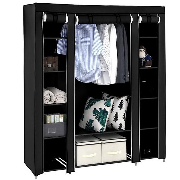 Portable Clothes Closet Wardrobe Storage Organizer with Non-Woven Fabric