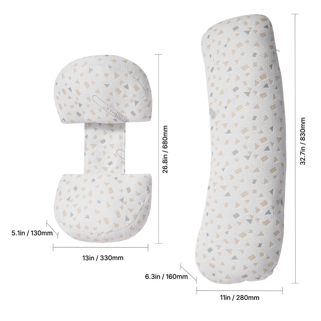 H-Shaped Adjustable Pregnancy Pillow, 32.7 Inch Soft Polyester Maternity Support Pillow, Breathable Detachable Washable Cover Full Body Sleeping Pillow for Pregnant Women