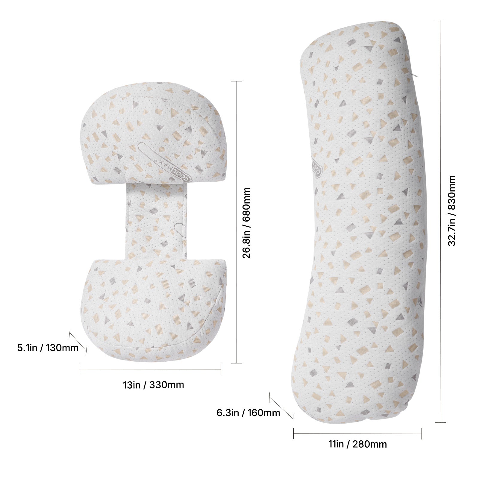 H-Shaped Adjustable Pregnancy Pillow, 32.7 Inch Soft Polyester Maternity Support Pillow, Breathable Detachable Washable Cover Full Body Sleeping Pillow for Pregnant Women