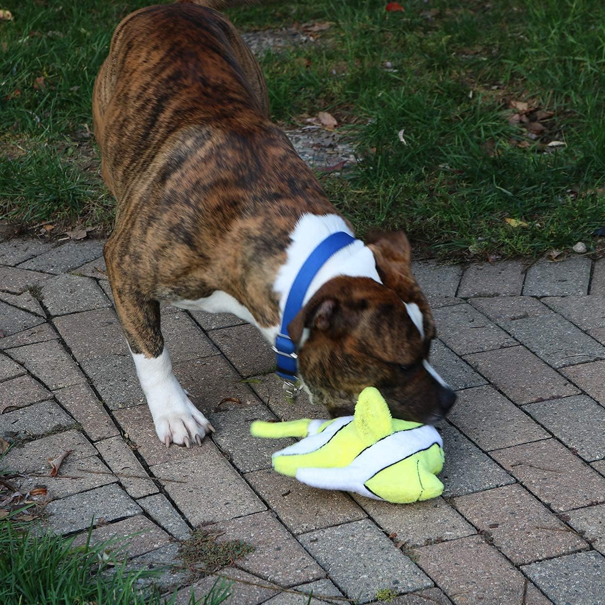 Snuggle Puppy Tender-Tuffs - Angelfish Plush Toy for Big Dogs - Puncture Resistant Squeaker - Durable Stuffed Animal Plush to Keep Them Busy