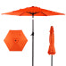 Outdoor Patio Umbrella Orange, Hexagon Top Beach Garden Umbrella with Pole and Base, UV Sun Shade for Patio Deck Backyard