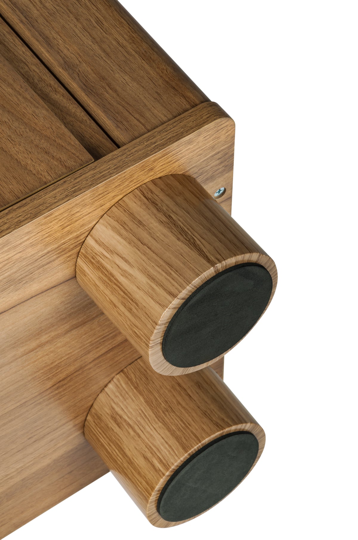AEELLEEA Vintage Arched Door Nightstand, Brown Engineered Wood Side Table with Soft Close Magnetic Door, Pine Round Legs