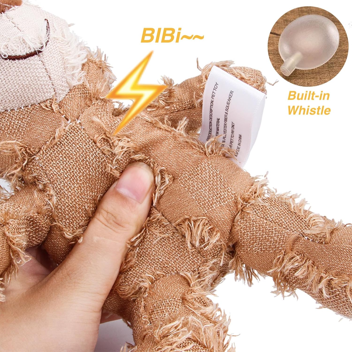 ZippyPaws Dog Companion for Heavy Chewers- Indestructible Robust Bear Dog Toy, Resistant Squeaky Dog Toys for Heavy Chewers