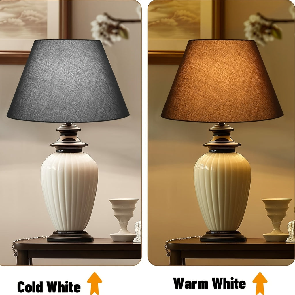 7×13×7.8 Inch Handmade Linen Barrel Lampshade, Decorative Lamp Cover for Table Lamp & Christmas Home Decor