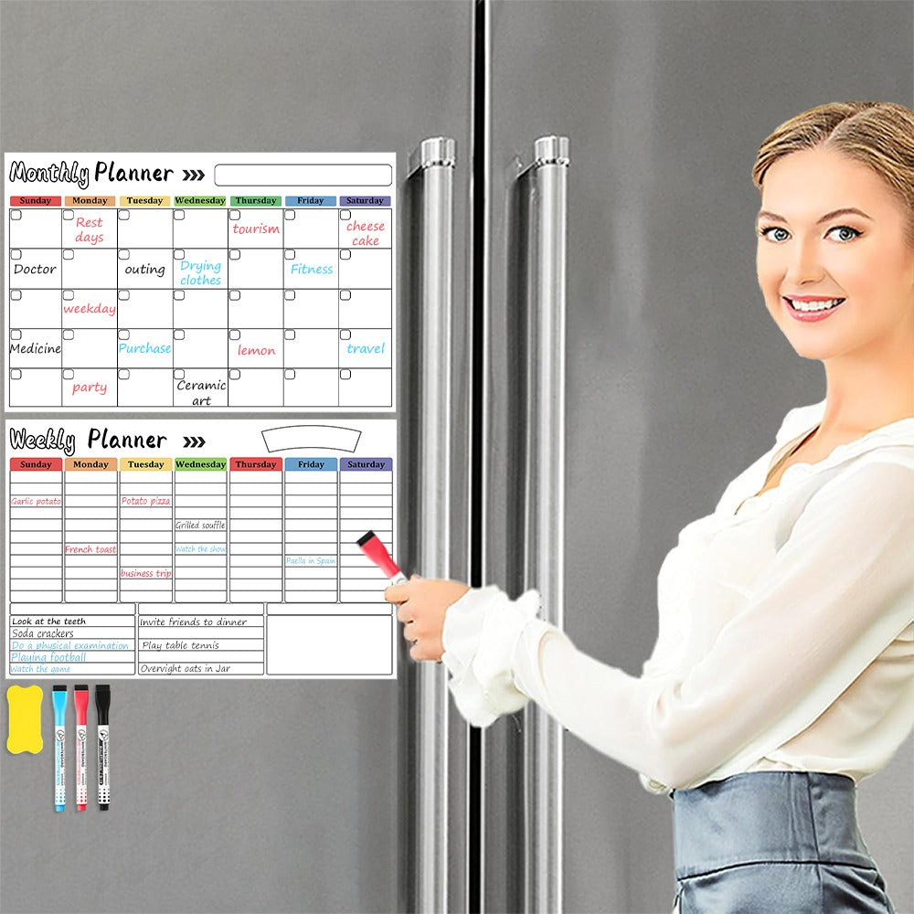 Magnetic refrigerator message board, personalized creative sticker erase anytime you want to record, kitchen warmth sign