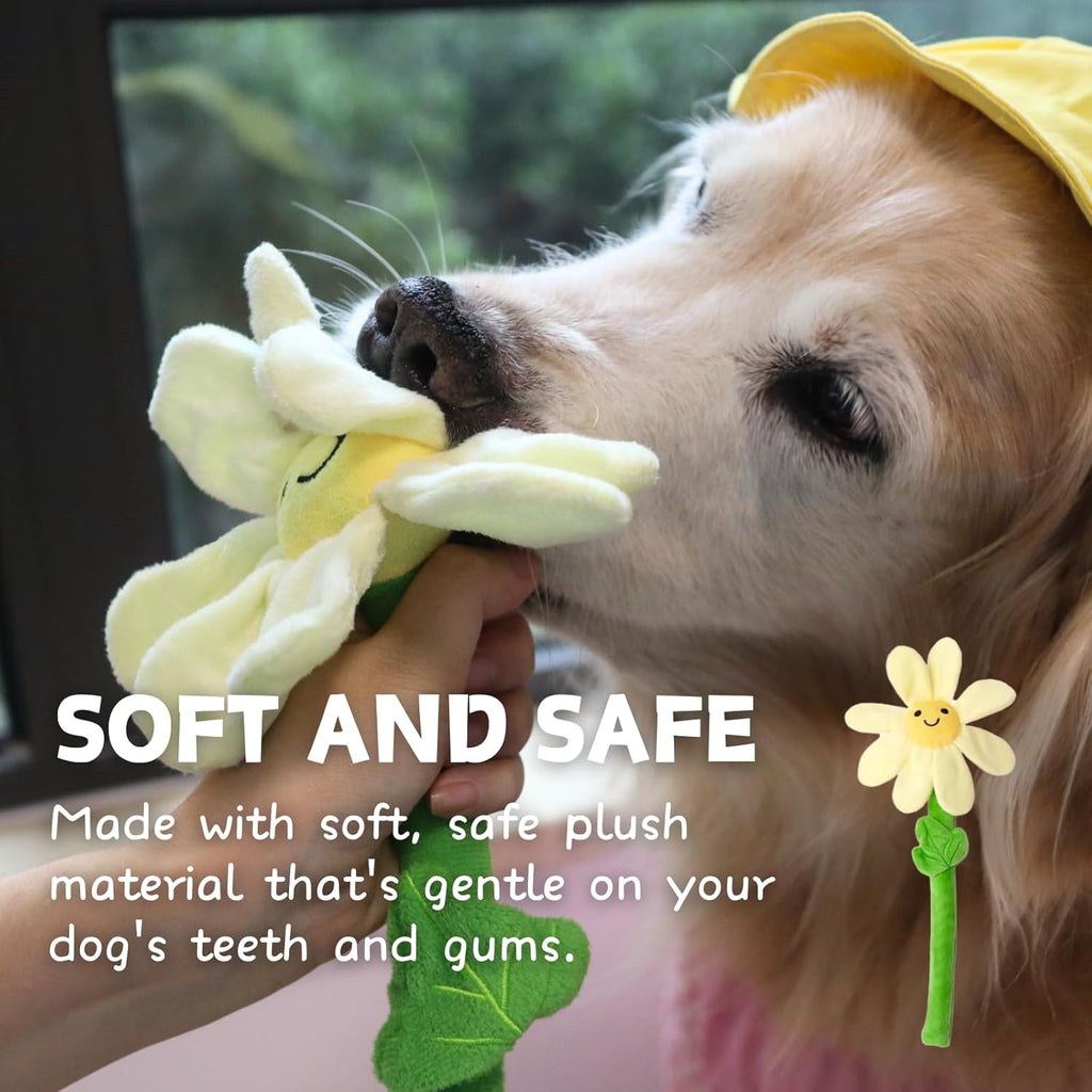 Interactive Puppy Plush Toy - Pleated Flower Rope Toy,Teething Toy Suitable for Small and Medium-sized Dogs