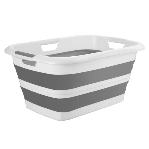 Foldable Dog Bath Tub, Portable Pet Grooming Shower Station for Small Dogs Cats, 34L Gray White