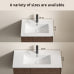 Wall Mount Floating Bathroom Vanity with Sink, Modern Dark Walnut Floating Cabinet with White Integrated Sink, Double Drawers