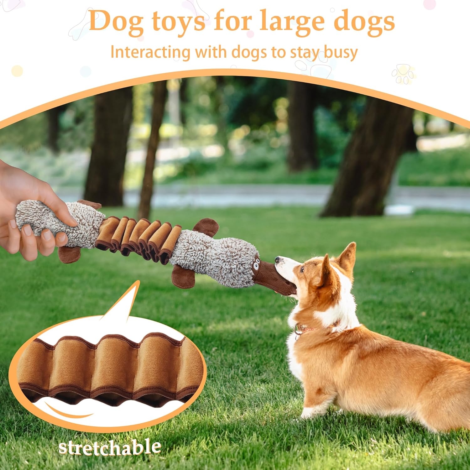 ZippyPaws Dog Toys, Stuffed Large Dog Toys to Keep Them Busy, Interactive Plush Chew Toys with Crinkle Paper, Tough Pet Animal Toys for Small Medium Large Dogs - Platypus
