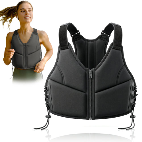 AEELLEEA Adjustable Weighted Workout Vest for Running and Strength Training, Stretch Fabric, Front Zipper, Black