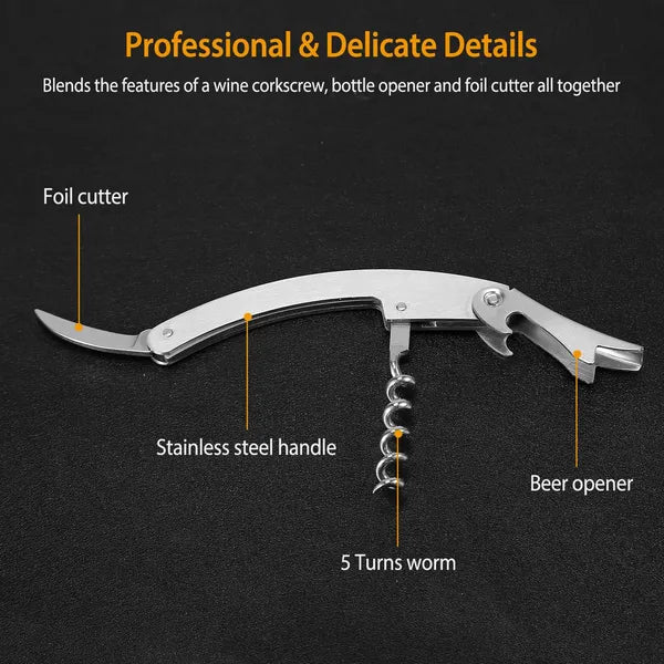 3 Pack Stainless Steel Bottle Opener Set, 7 Inch Heavy Duty Flat Beer Bottle Openers for Bar & Home Kitchen`