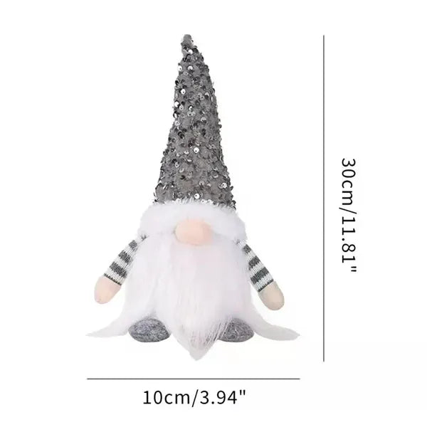 3PCS Light‑Up Christmas Gnome Plush Dolls, 12 Inch Glitter Sequin Swedish Hat Dwarf Ornaments, Home Table Holiday Decor & Gift