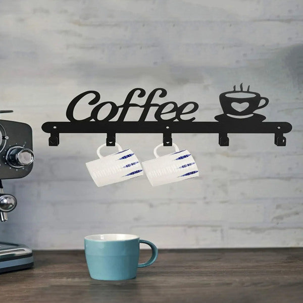 Aeelleea 1pc Coffee Mug Holder Wall Mounted, Metal Coffee Mug Rack for Wall, Coffee Cup Rack wall hooks，coat hooks
