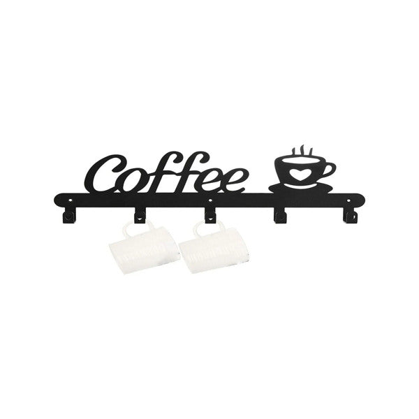 Aeelleea 1pc Coffee Mug Holder Wall Mounted, Metal Coffee Mug Rack for Wall, Coffee Cup Rack wall hooks，coat hooks