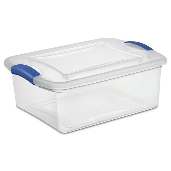 15 Quart Clear Plastic Storage Bin with Latching Lid, Stackable BPA-Free Transparent Organizer Box for Home Closet`