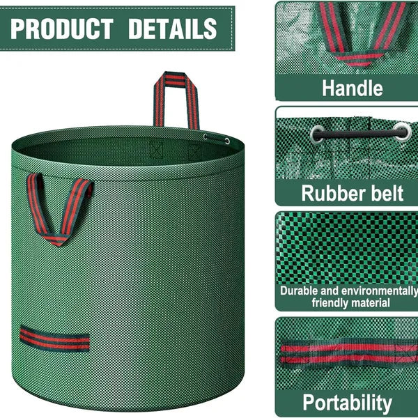 4-Pack XXL 272L Garden Waste Bags, Heavy Duty Reusable PP Yard Leaf Bags with Reinforced Handles