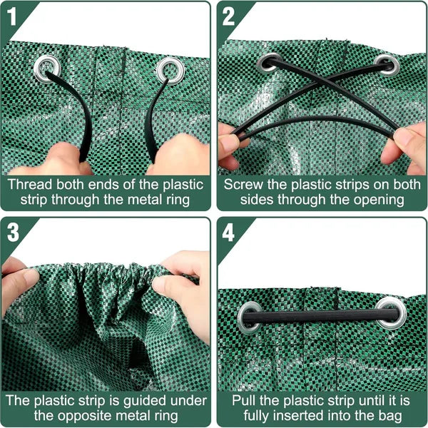 4-Pack XXL 272L Garden Waste Bags, Heavy Duty Reusable PP Yard Leaf Bags with Reinforced Handles