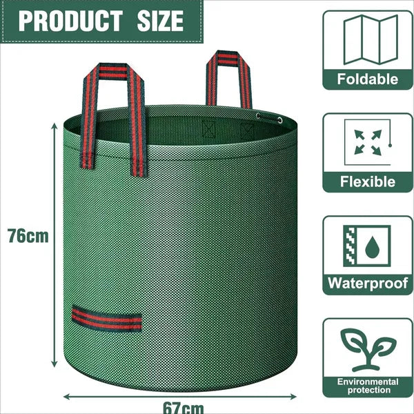 4-Pack XXL 272L Garden Waste Bags, Heavy Duty Reusable PP Yard Leaf Bags with Reinforced Handles
