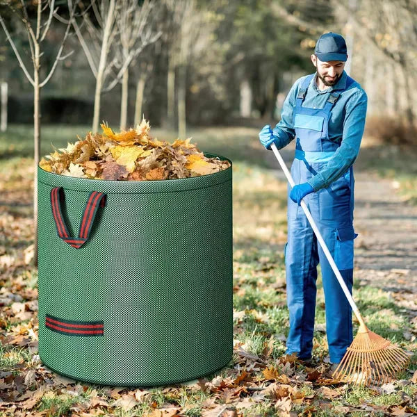 4-Pack XXL 272L Garden Waste Bags, Heavy Duty Reusable PP Yard Leaf Bags with Reinforced Handles