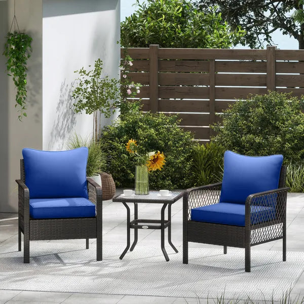 Aeelleea 2 Pack Outdoor Chair Cushion Set, 24×24×4.75 Inch Seat & Back Replacement Cushions, PFAS-Free Fade Resistant Patio Cushions,