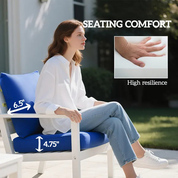 Aeelleea 2 Pack Outdoor Chair Cushion Set, 24×24×4.75 Inch Seat & Back Replacement Cushions, PFAS-Free Fade Resistant Patio Cushions,