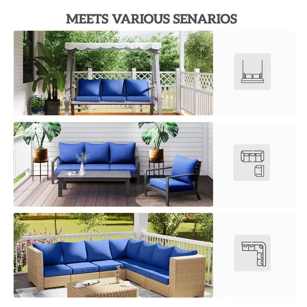 Aeelleea 2 Pack Outdoor Chair Cushion Set, 24×24×4.75 Inch Seat & Back Replacement Cushions, PFAS-Free Fade Resistant Patio Cushions,