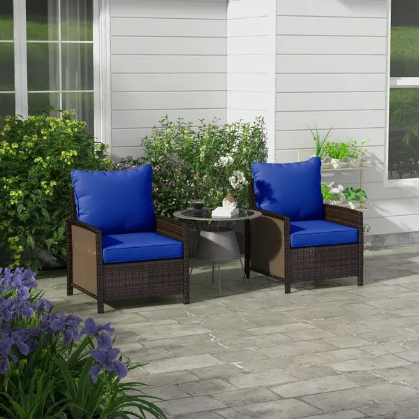 Aeelleea 2 Pack Outdoor Chair Cushion Set, 24×24×4.75 Inch Seat & Back Replacement Cushions, PFAS-Free Fade Resistant Patio Cushions,