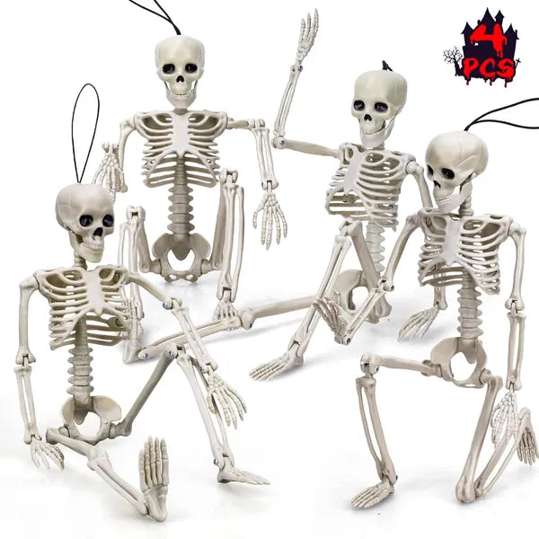 4Pcs Halloween Skeleton Figurines Set, Realistic Skull Skeleton Decor, Indoor Outdoor Halloween Party Tabletop Ornaments`  ## 2. 商品介绍 & 参数
