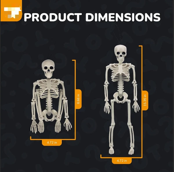4Pcs Halloween Skeleton Figurines Set, Realistic Skull Skeleton Decor, Indoor Outdoor Halloween Party Tabletop Ornaments`  ## 2. 商品介绍 & 参数