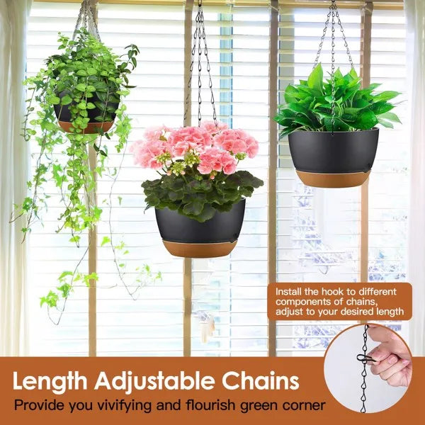 4 Pack Minimalist Hanging Planters, Indoor Wall Hanging Flower Pots for Succulent, Pothos, Home Decor