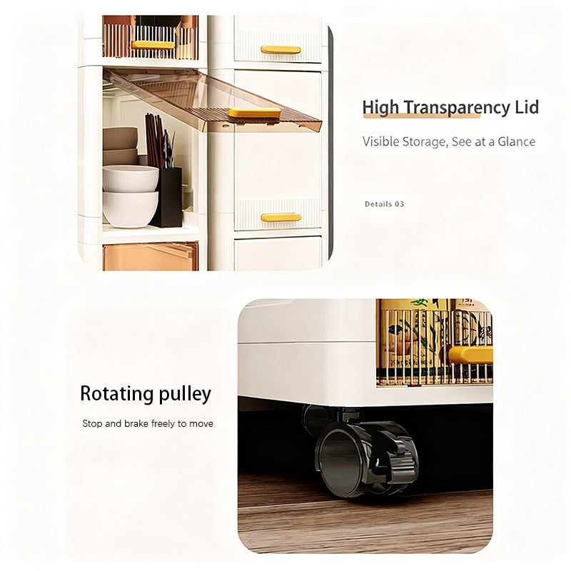 Slim Narrow Bathroom Storage Cabinet, Skinny Rolling Storage Shelf with Wheels, Ample Storage & Waterproof, Freestanding Gap Holder for Bathroom, Kitchen, Entryway & Small Spaces
