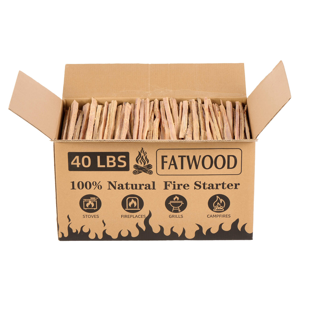 40 Lbs Fatwood Fire Starter Sticks, Natural Pine Wood Kindling, Firewood for Smoker Grill, Solo Stove Accessories, Firestarter for Stove, Fireplace & Camping