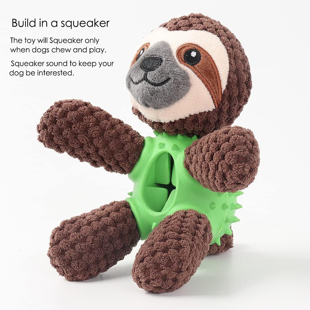 Squeaky Dog Toys, Interactive Durable Plush Pet Toys,Food Dispensing Toy,Funny Rubber Chew Puzzle Toy for Puppy Middle Large Dogs