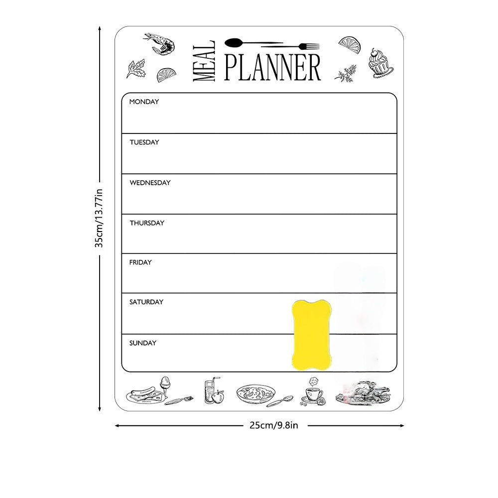 Magnetic Fridge Dry Erase Planner Set, Monthly & Weekly Calendar Whiteboard, Strong Magnetic Backing, Large Writing Area, Kitchen Memo Board for Family