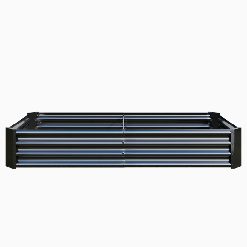 AEELLEEA 70.87 x 35.83 x 11.81 Inch Black Galvanized Metal Raised Garden Bed, 2 Pack Rectangular Outdoor Planter Box for Vegetables, Herbs & Flowers